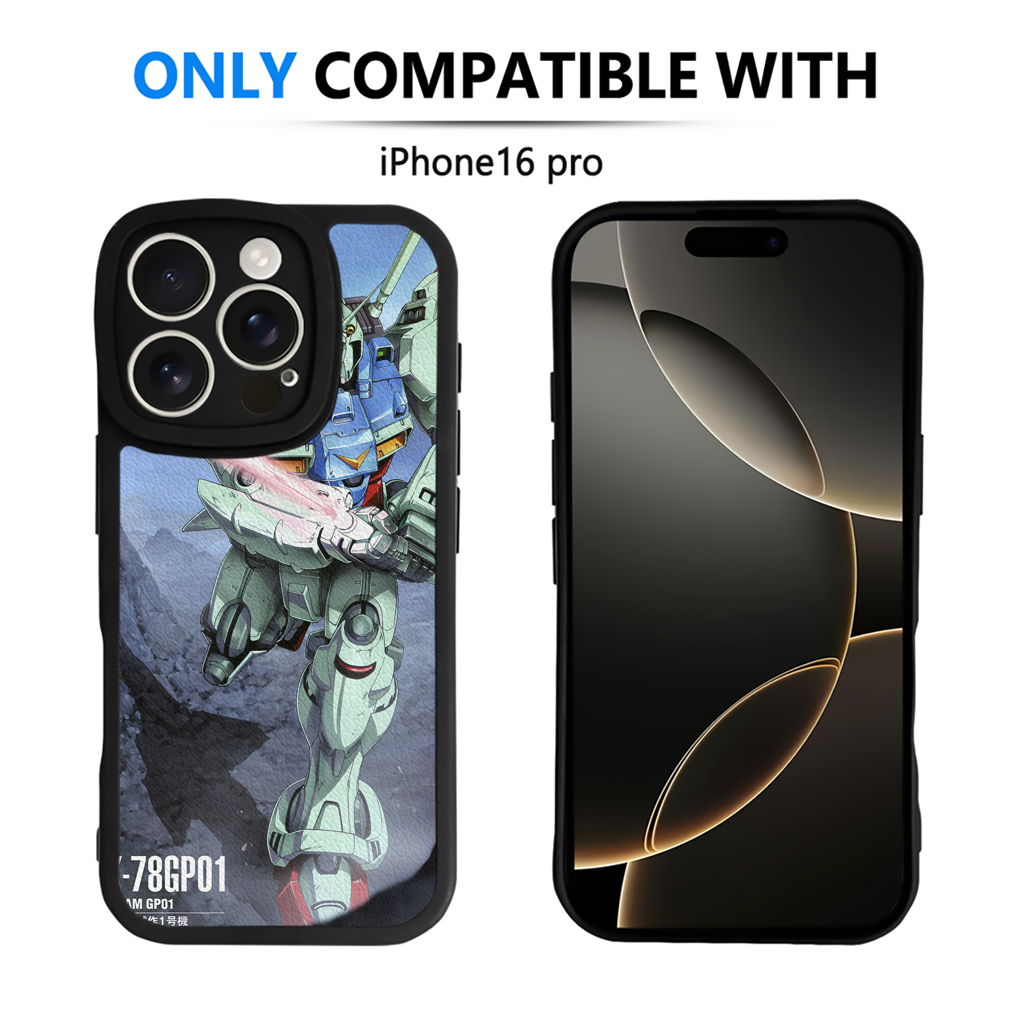（画像用） 機動戦士ガンダム Mobile Suit Gundam 【iPhone 16シリーズ対応】シリコンスマホケース（レザー調） 材質：シリコン